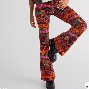 Colorful Bohemian Flare Pants